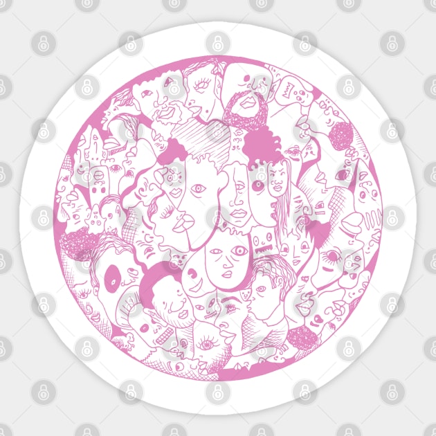 Light Pink Many Faces Sticker by kenallouis